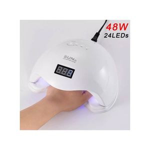 Sun 48W SUN 5 24 UV LED Nail Lamp Nail Dryer Gel Polish Curing Light Portable