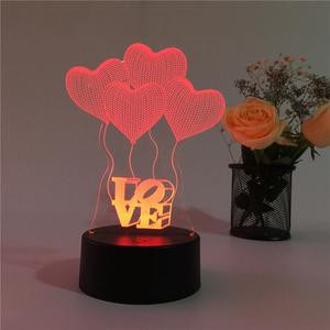 3D Led Veilleuse Romantique Amour Coeur/Ours/Lapin Table Décoration De Table/Cadeau Saint Valentin