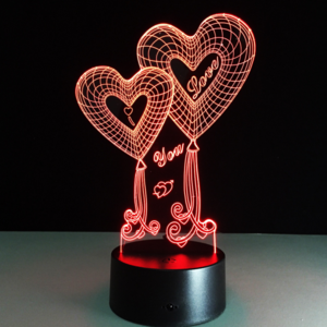 CooPark Amour en forme de saint valentin en bois veilleuse