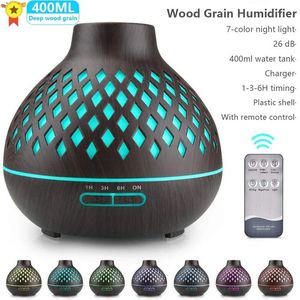 Diffuseur d'arôme électrique ultrasonique xaomi humidificateur d'air lampe à LED aromathérapie brumisateur télécommande diffuseur d'huile essentielle 7 Couleur et 400ML
