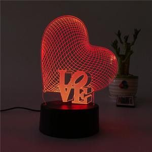 3D Led Veilleuse Romantique Amour Coeur/Ours/Lapin Table Décoration De Table/Cadeau Saint Valentin